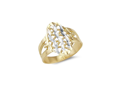 Two Tone Plated Filigree Ring